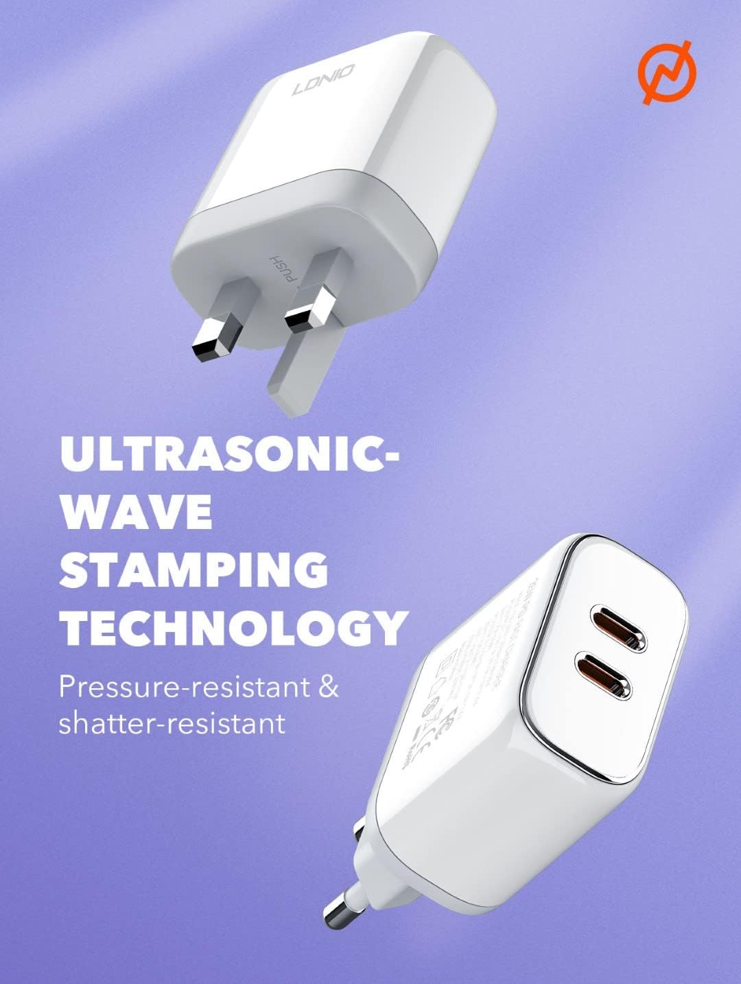 LDNIO A2528C Super Fast Charging 35W With Dual PD Charger With Type-C To Lightning Cable