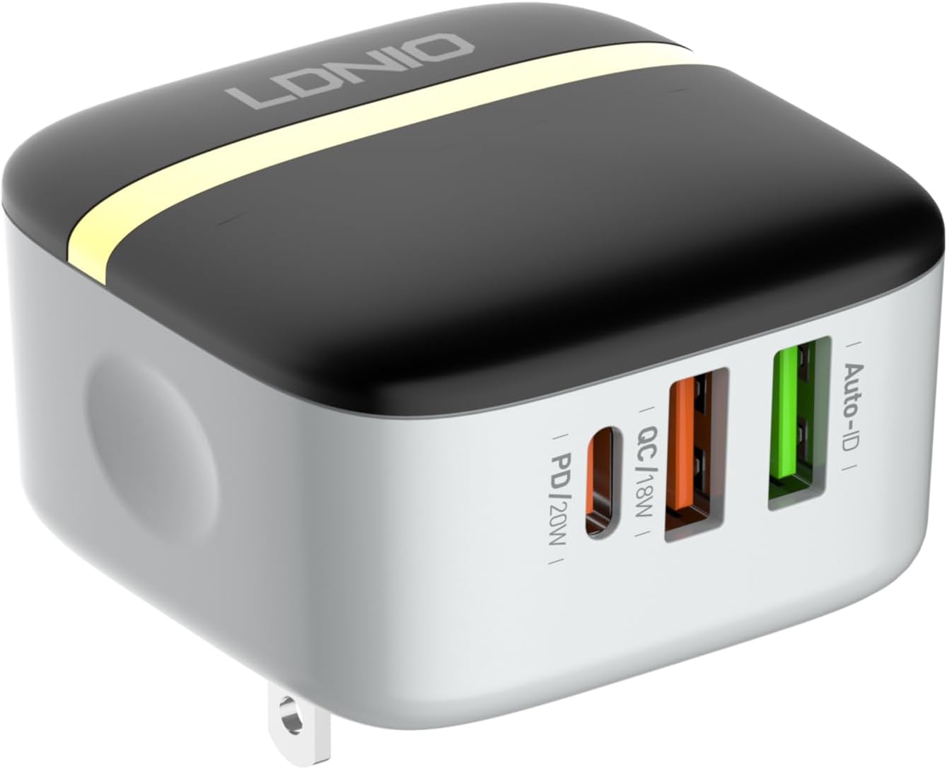 LDNIO A3513Q Super Fast Wall Charger With Dual USB/Type C Ports And Lightning Cable 32W
