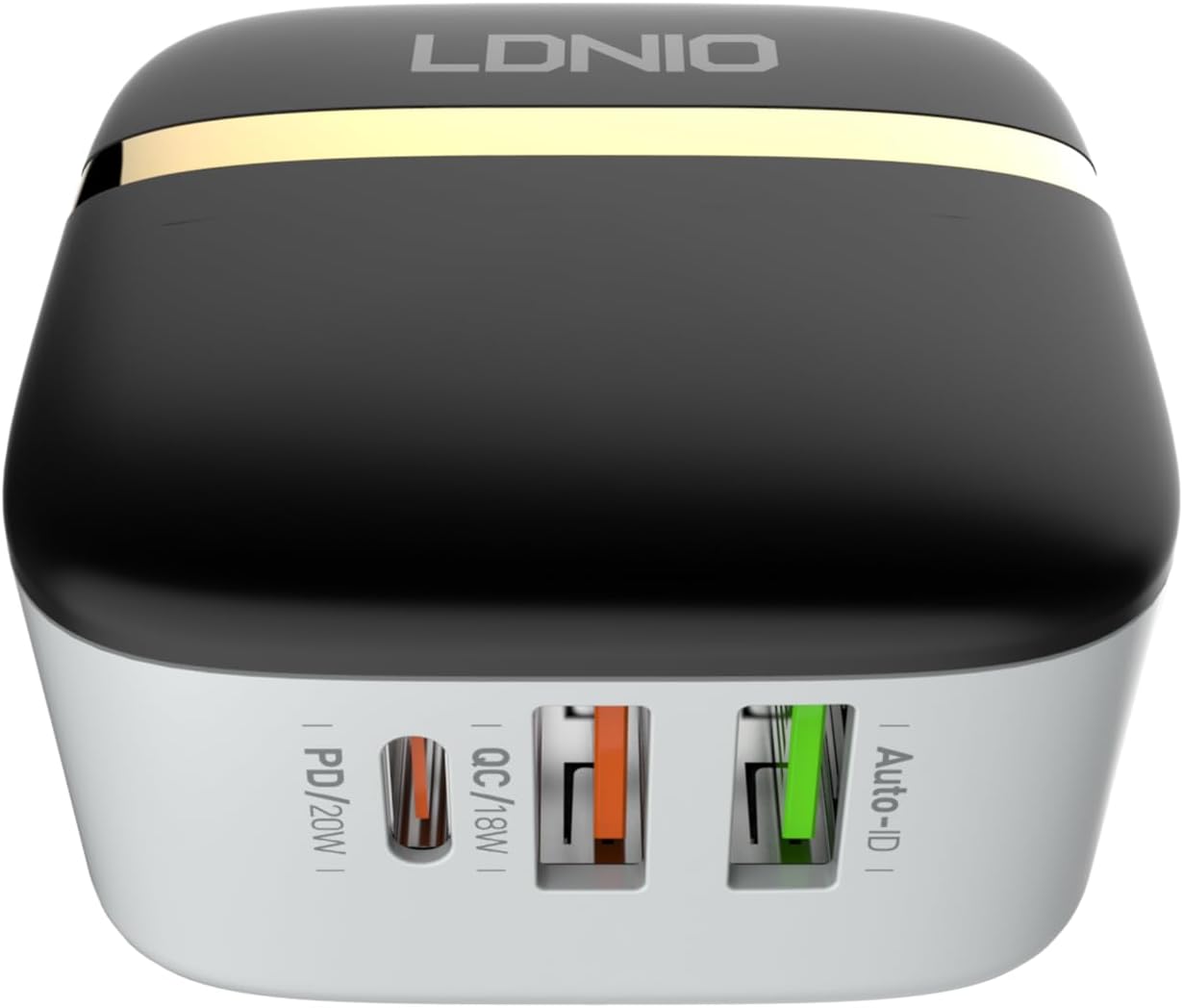 LDNIO A3513Q Super Fast Wall Charger With Dual USB/Type C Ports And Lightning Cable 32W