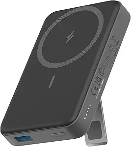 20W USB-C Power Bank with Stand, 10,000mAh Foldable Wireless Portable Charger