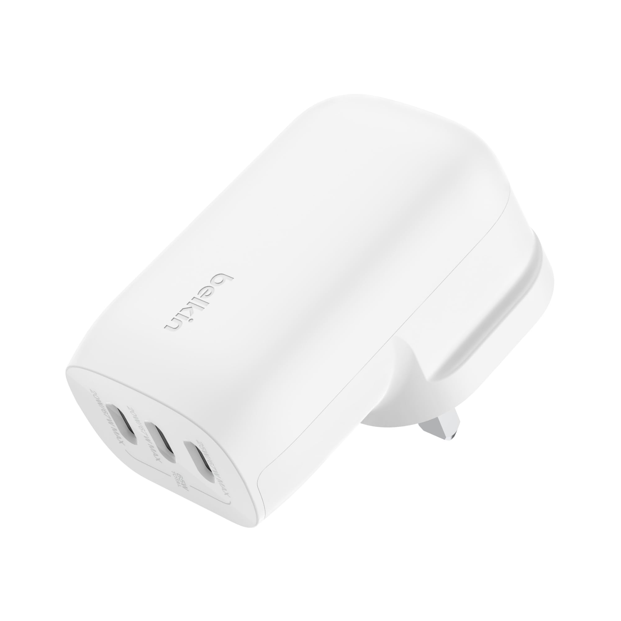 Belkin BoostCharge 3 Port USB-C Charger with PPS 67W - White