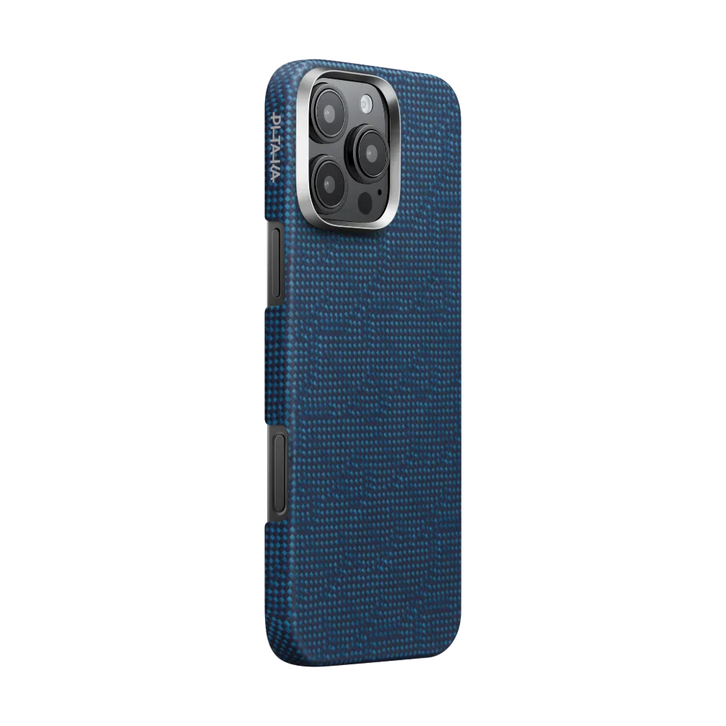 Pitaka Monogram Tactile Woven Case Monogram Dark Blue for iPhone 16 Pro Max