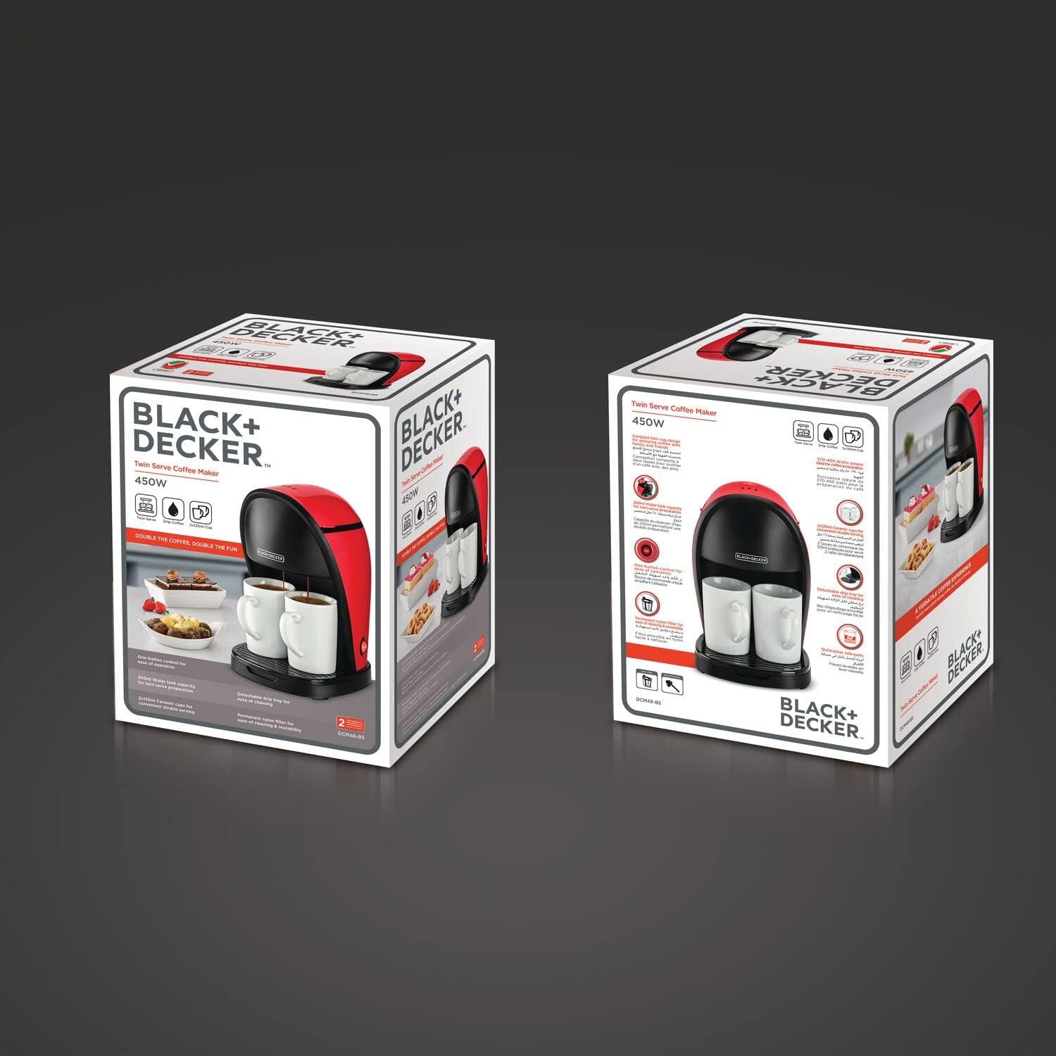 BLACK+DECKER 450w 2 cups coffee maker machine 250ml