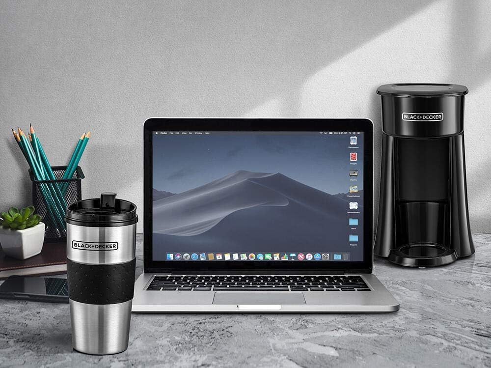 BLACK+DECKER Coffee Machine, 650W, Includes 360ml Travel Mug with Lid