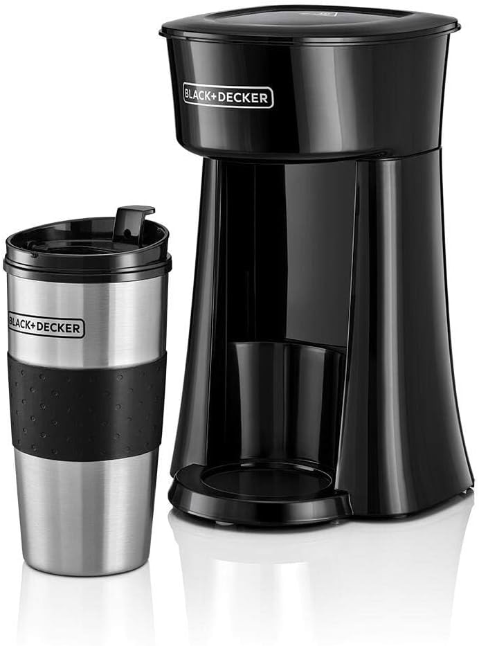 BLACK+DECKER Coffee Machine, 650W, Includes 360ml Travel Mug with Lid