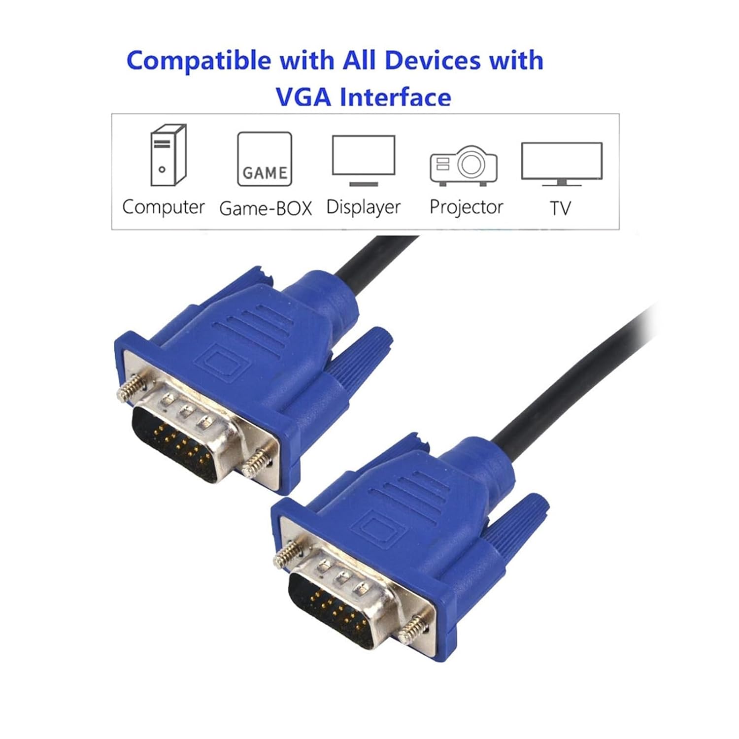 Cable 1.3M VGA to VGA Male-to-Male Extension Converter