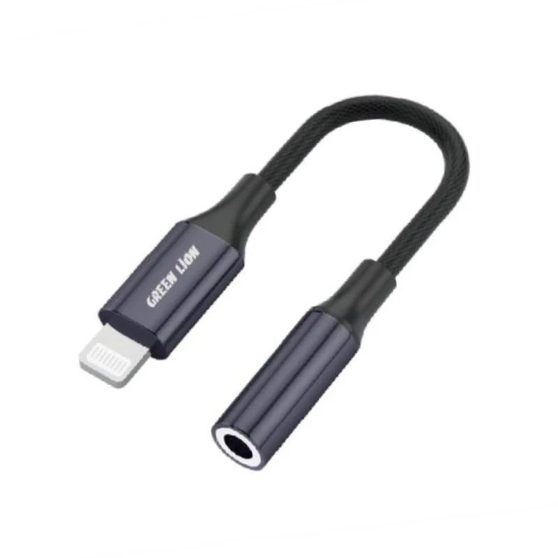 Green Lion Lightning to 3.5mm Audio Cable - Gray