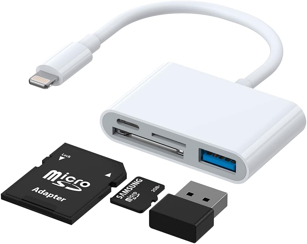 Joyroom  Lightning to USB OTG Adapter SD Card Reader, microSD (White)