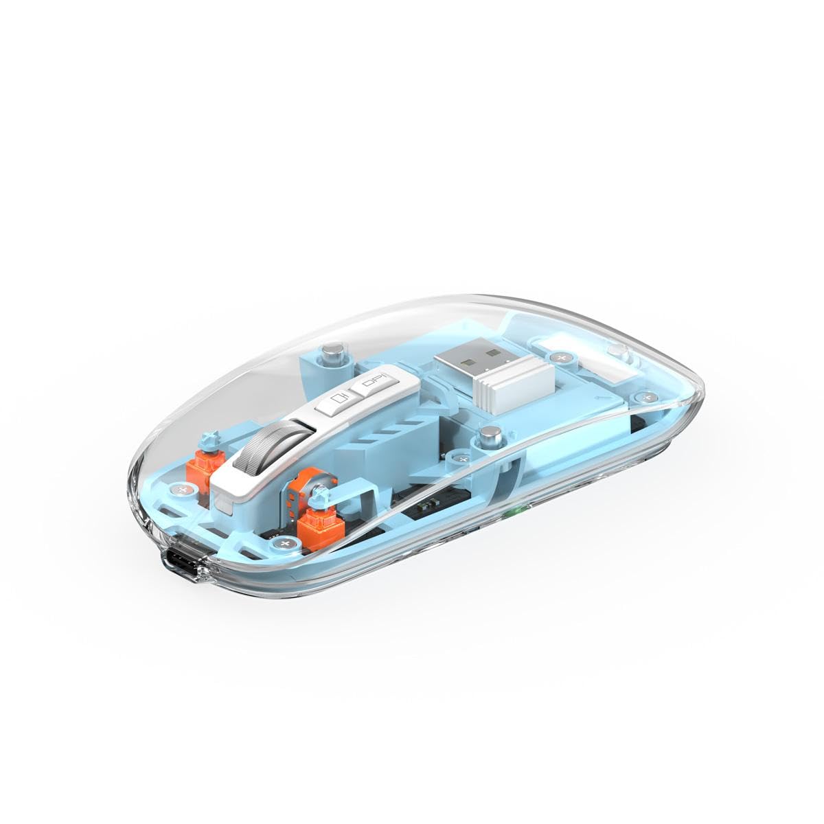 WIWU Crystal Wireless& Bluetooth Mouse - Blue