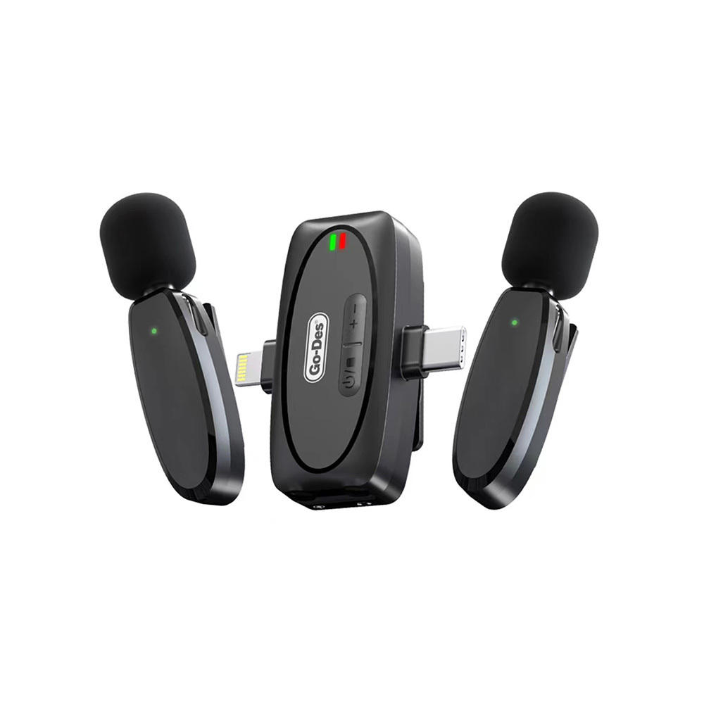 Go Des GD-WS303 2in1 Wireless Lapel Microphone with Type-C and Lightning Port