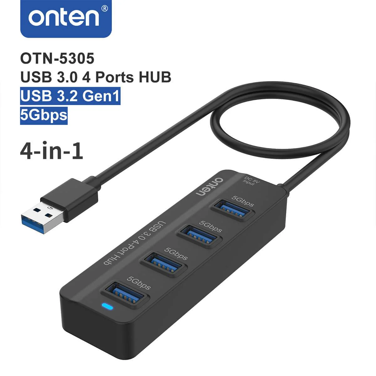ONTEN OTN-5305 USB 3.2 GEN1 5Gbps USB 3 4PORTS HUB