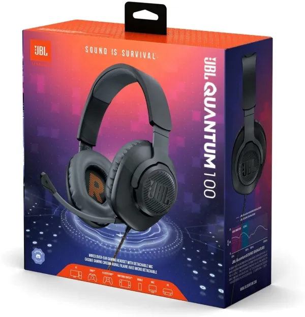 JBL Quantum 100 Wired Over-Ear Gaming Headphones