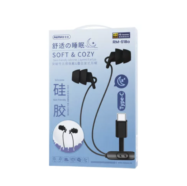 Remax Soft & Cozy Skin-Friendly Layered Eartips Usb-C Rm-518A