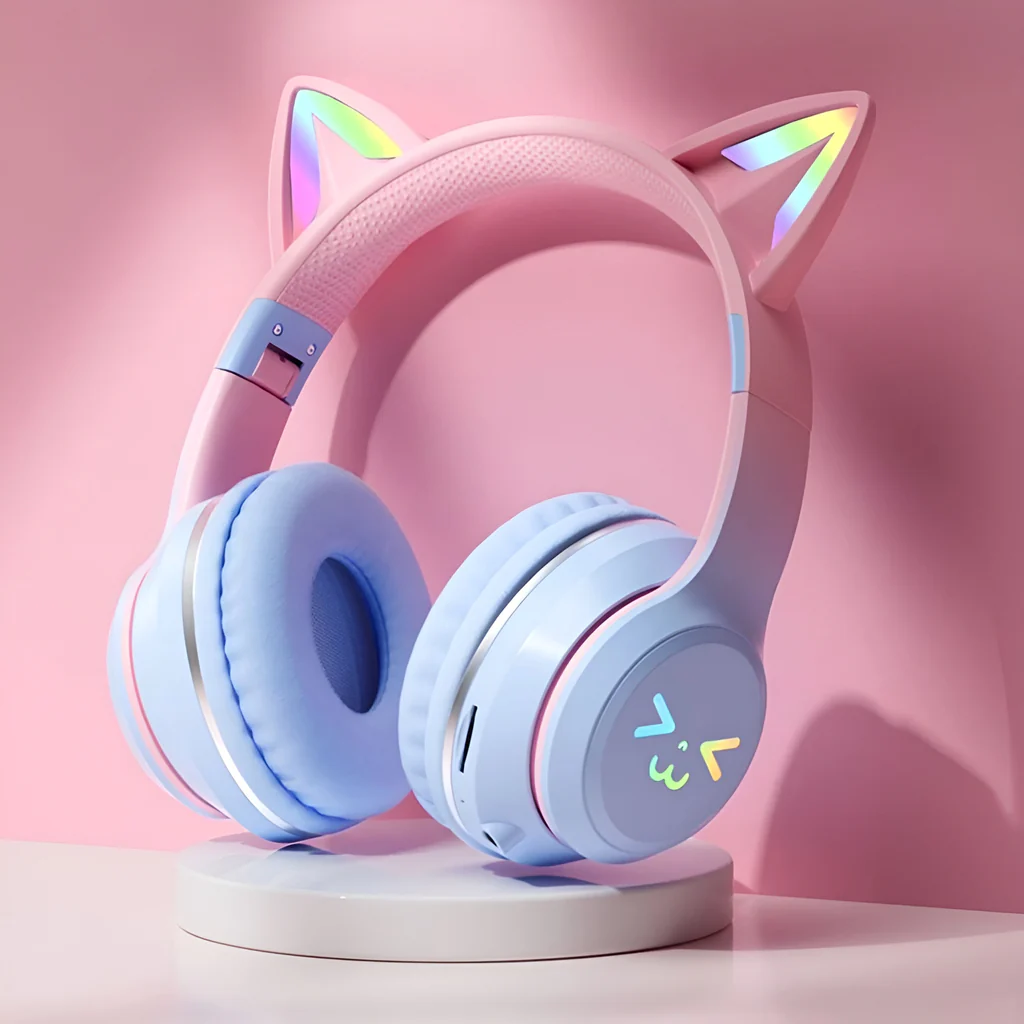 Cat Ears Colorful Glow Wireless Headset