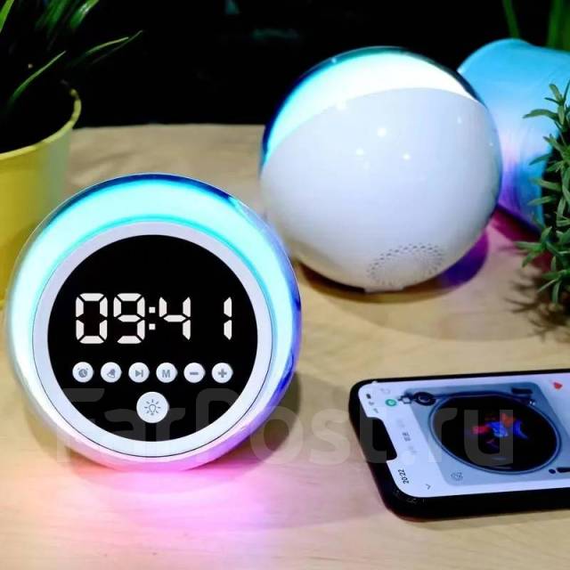 Light Boom P12 Alarm Clock Bluetooth Speaker With Changeable Light and FM Radio