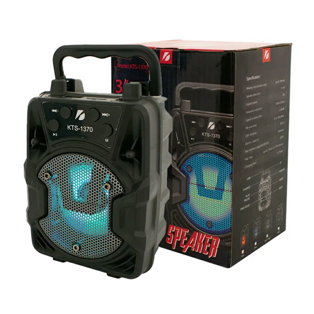 KTS-1370 KTS 5w Sound Speaker Mini Plastic 3 Inch Led Flashlight Usb Wireless