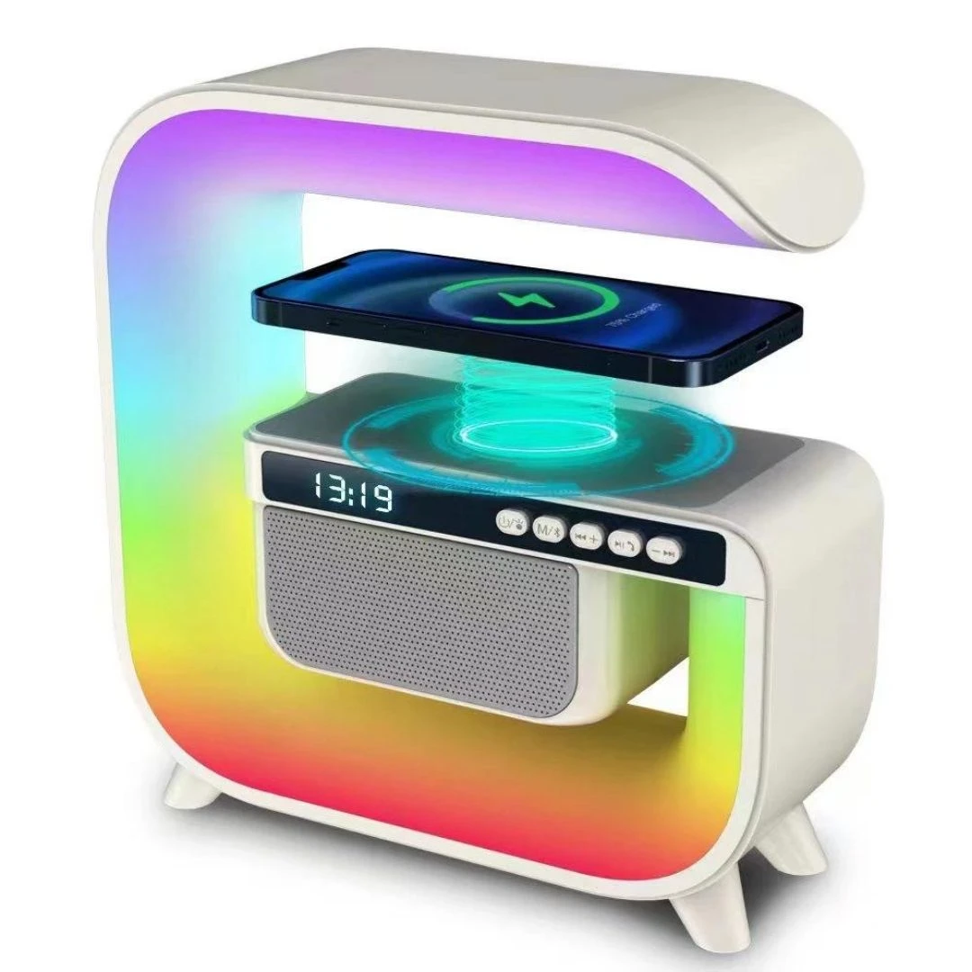 XM-G3 3 in 1 Bluetooth Speaker with LED Lamp and Wireless Charger