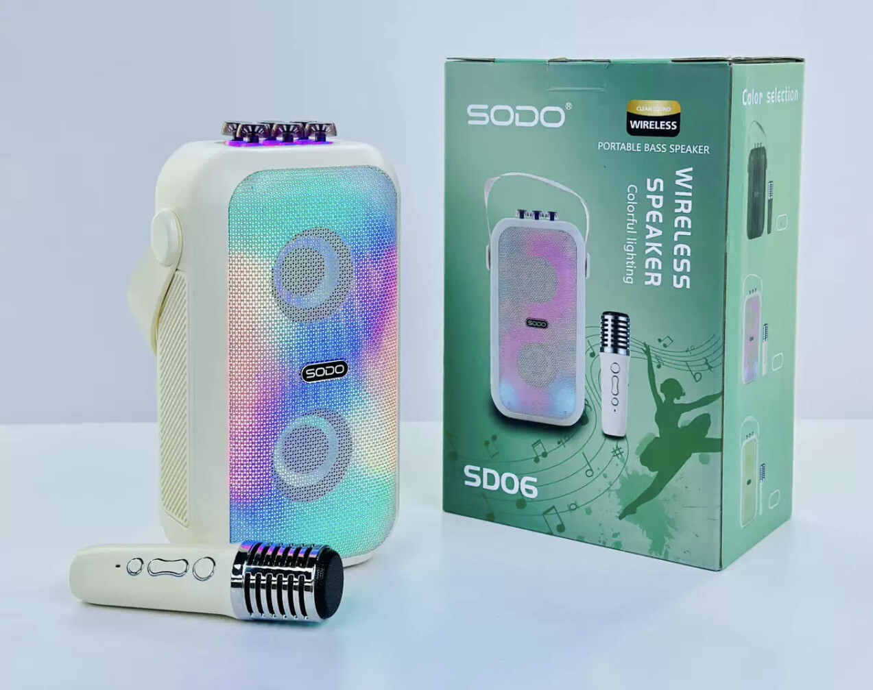 SODO Wireless Portable Bass Speaker Wireless Speaker Colorful Lightning SDO6
