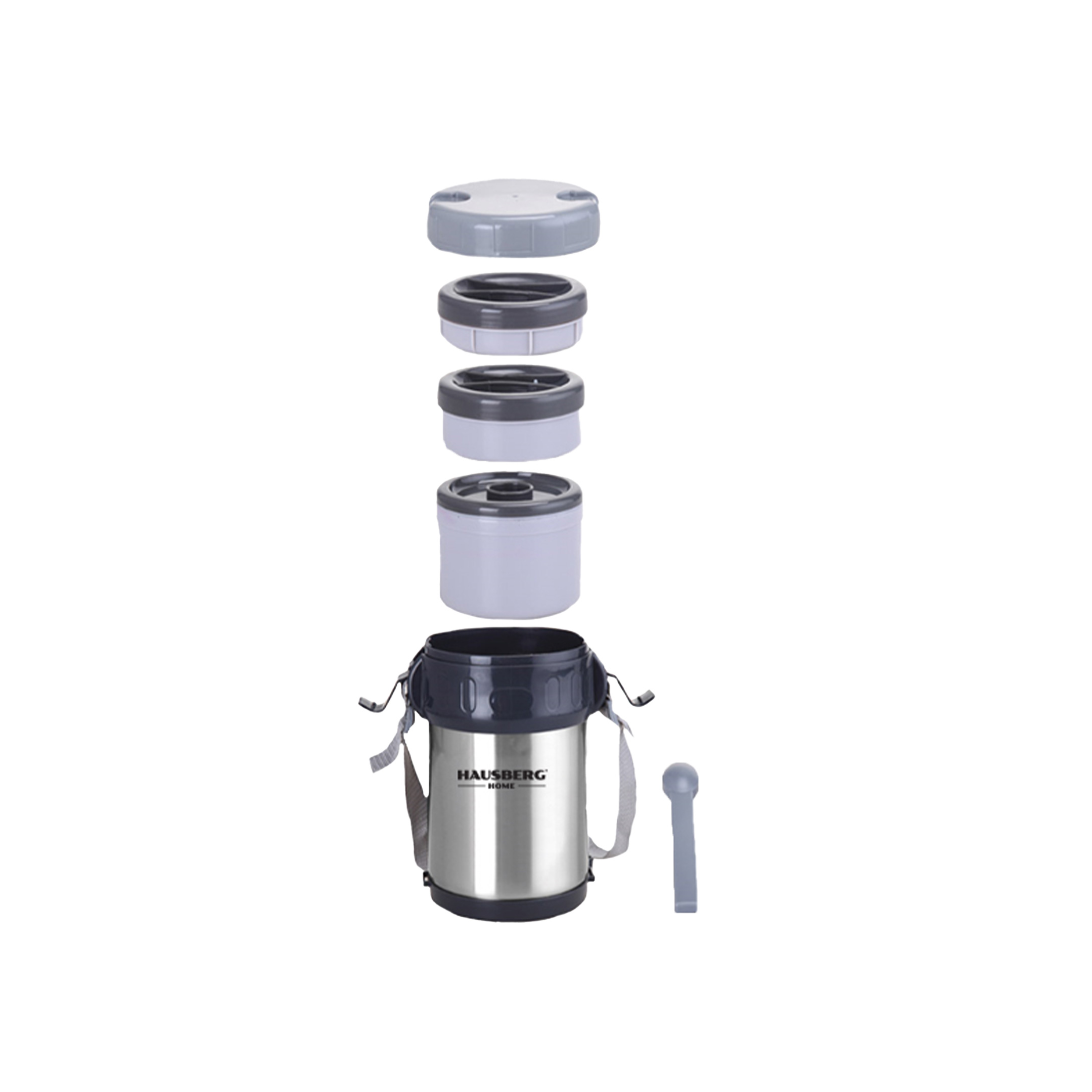 HAUSBERG Lunch Box Thermos HB-H 1461, 2L, Stainless Steel.