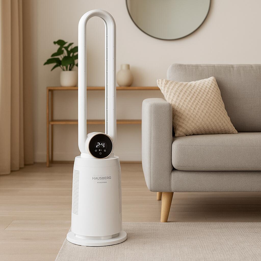 HAUSBERG HB-5957AB - Stand Fan - Titanium WhiteSilver