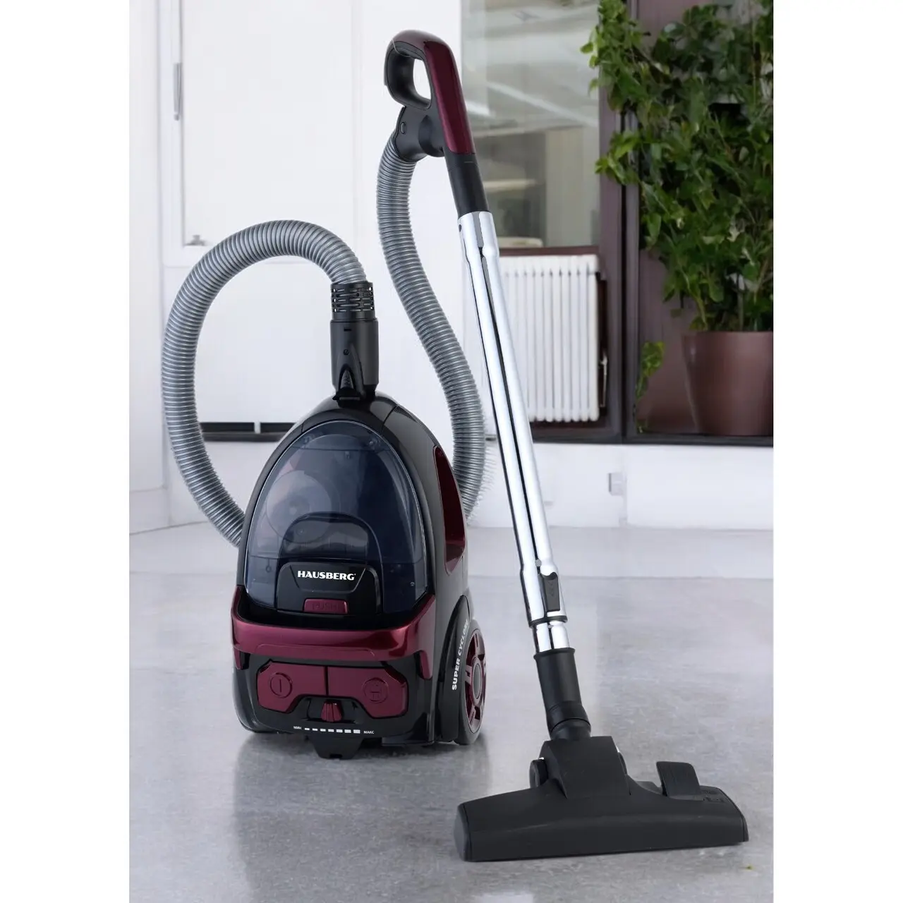 HAUSBERG HB-2822MV - 1200W - Bagless Vacuum Cleaner - Burgundy