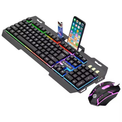 K-Snake Km520 Luminous Metal Gaming Mouse & Kb Keyboard
