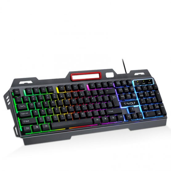 T-Wolf T16 Metal Luminous Wired Keyboard