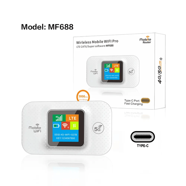 MF688 4g router with sim card 4g wifi modem 3000mAh OEM Type-C pocket wifi pocket router