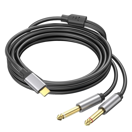 USB C to Dual 6.35mm 1/4 inch Stereo Splitter