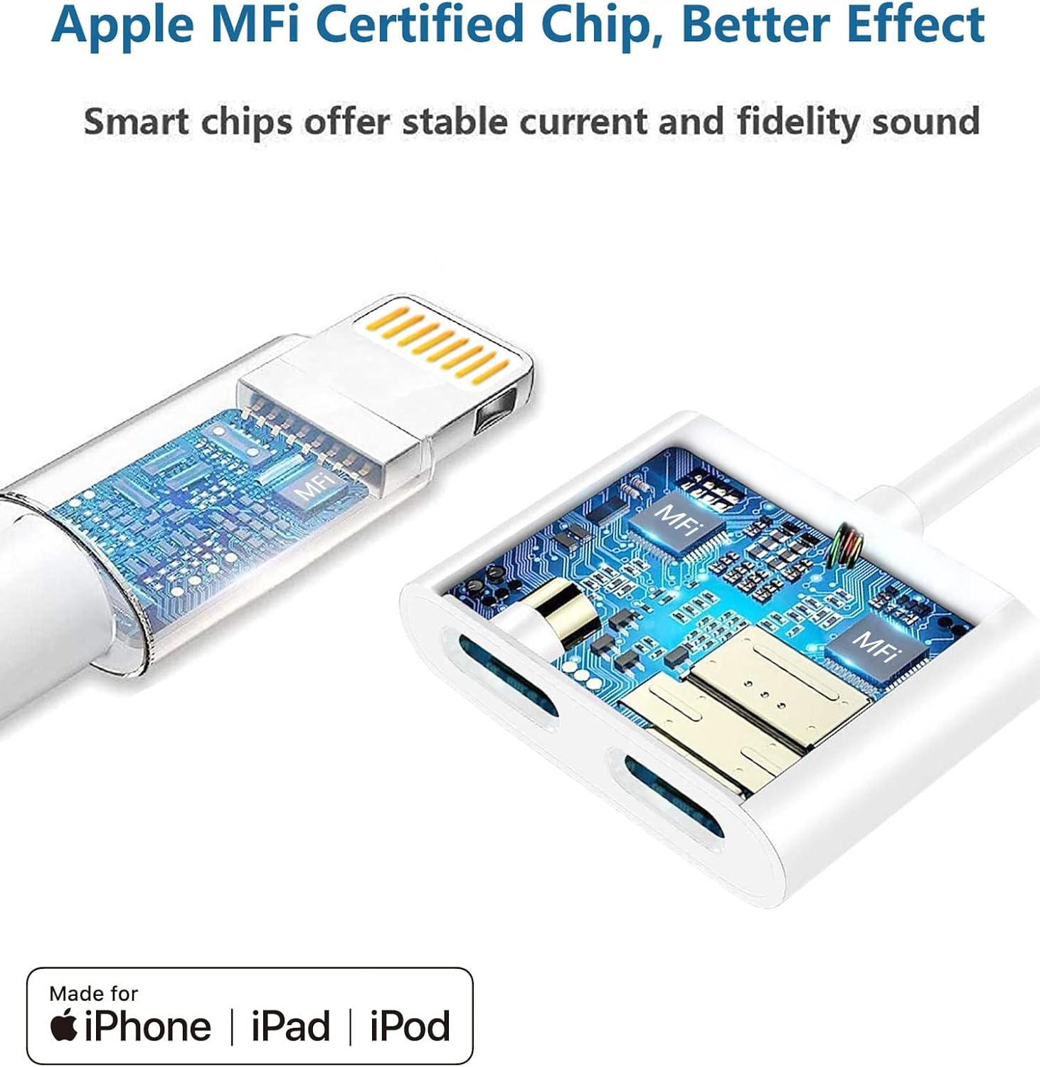 Dual Lightning charging & Audio