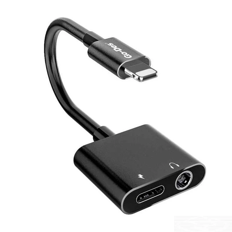 2 in 1 Adapter For Lightning And 3.5mm Headphone & Charging