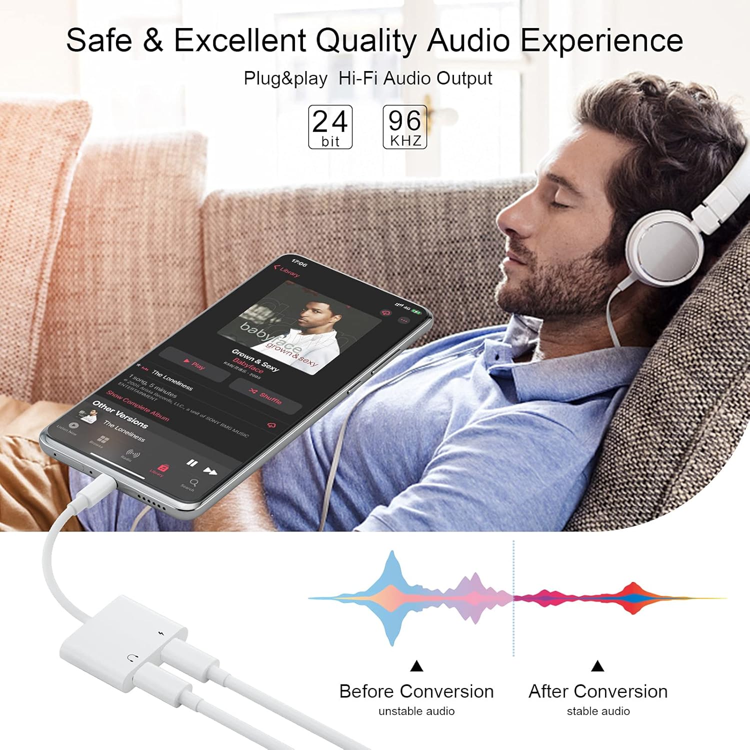 USB-C adapter to dual C Charging & Audio
