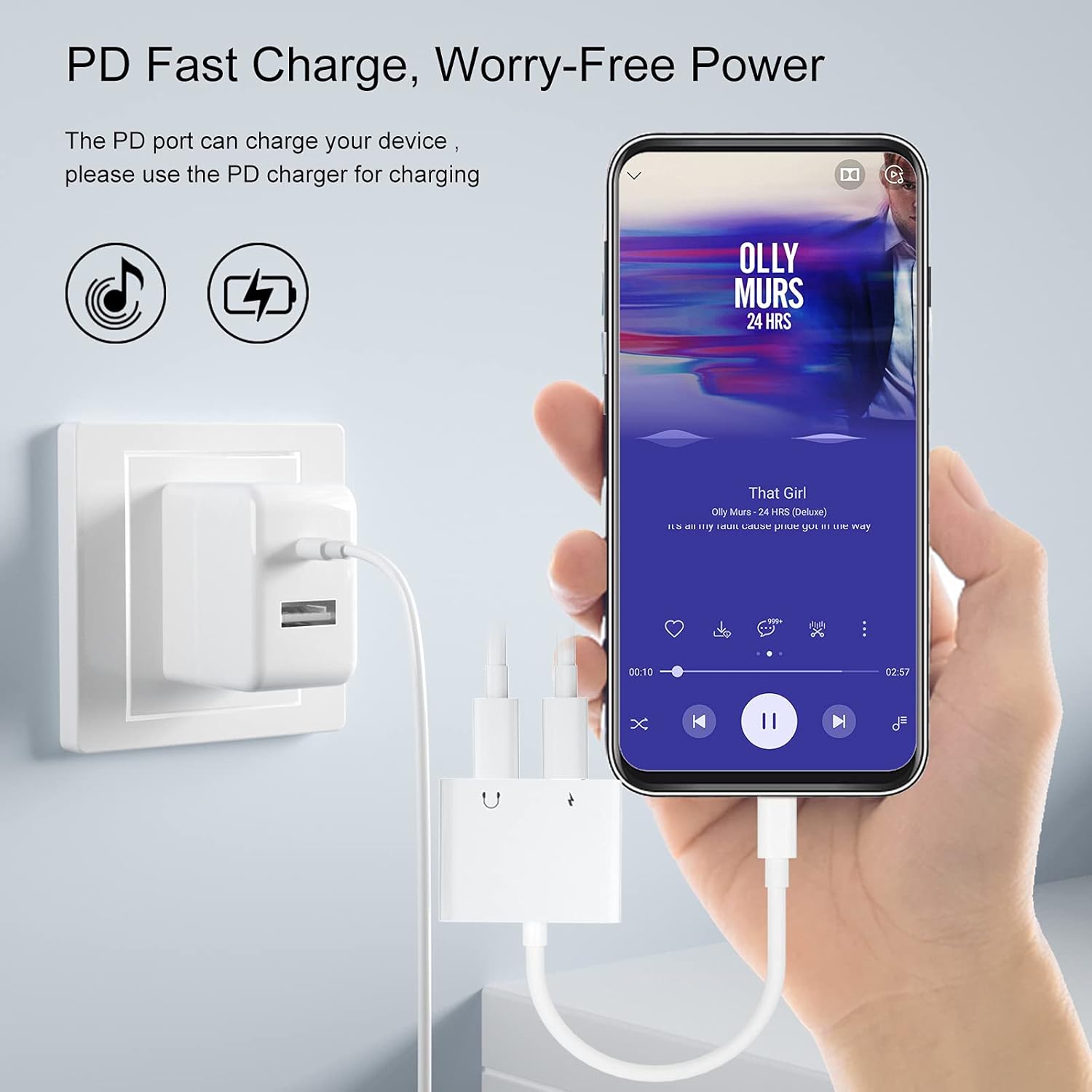 USB-C adapter to dual C Charging & Audio