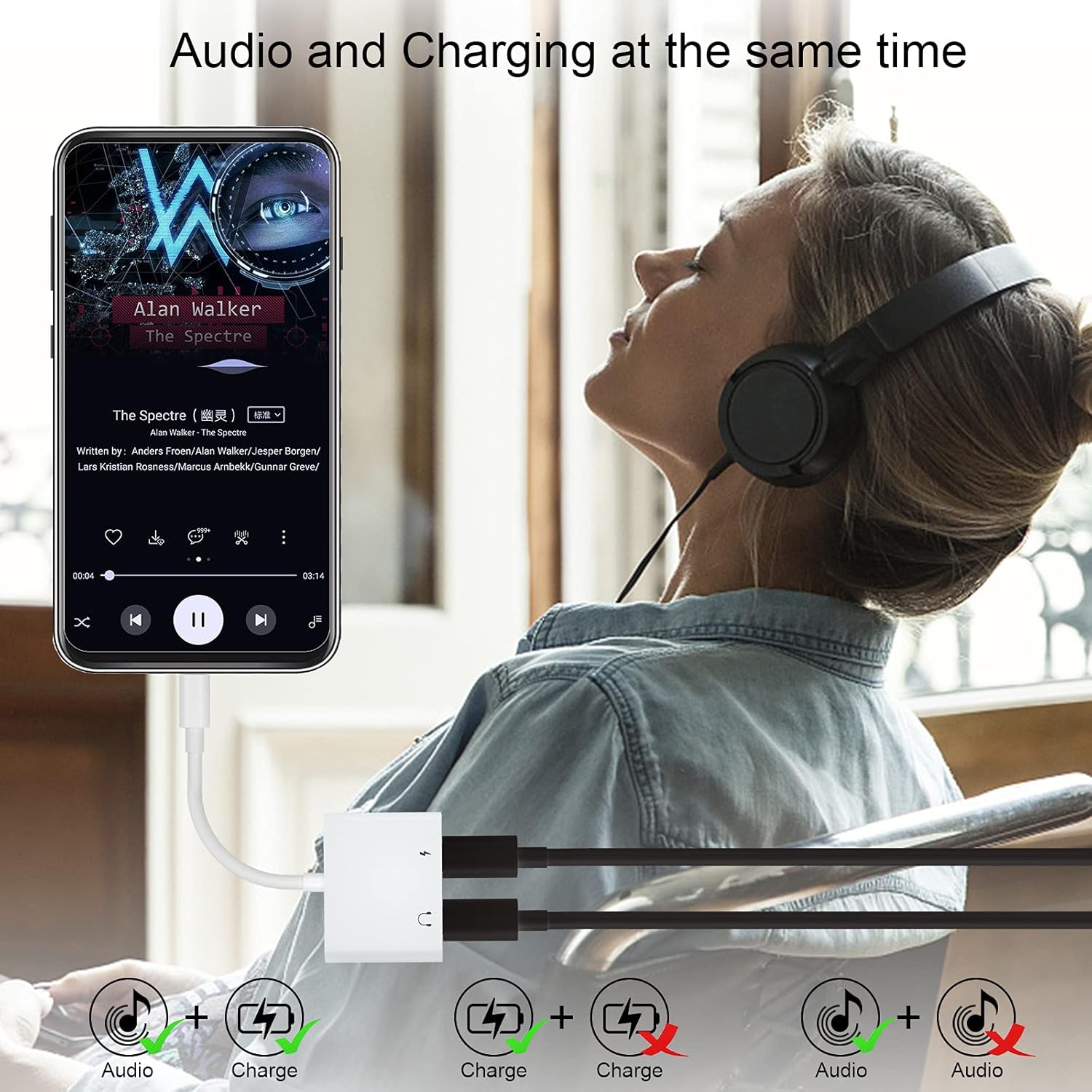 USB-C adapter to dual C Charging & Audio