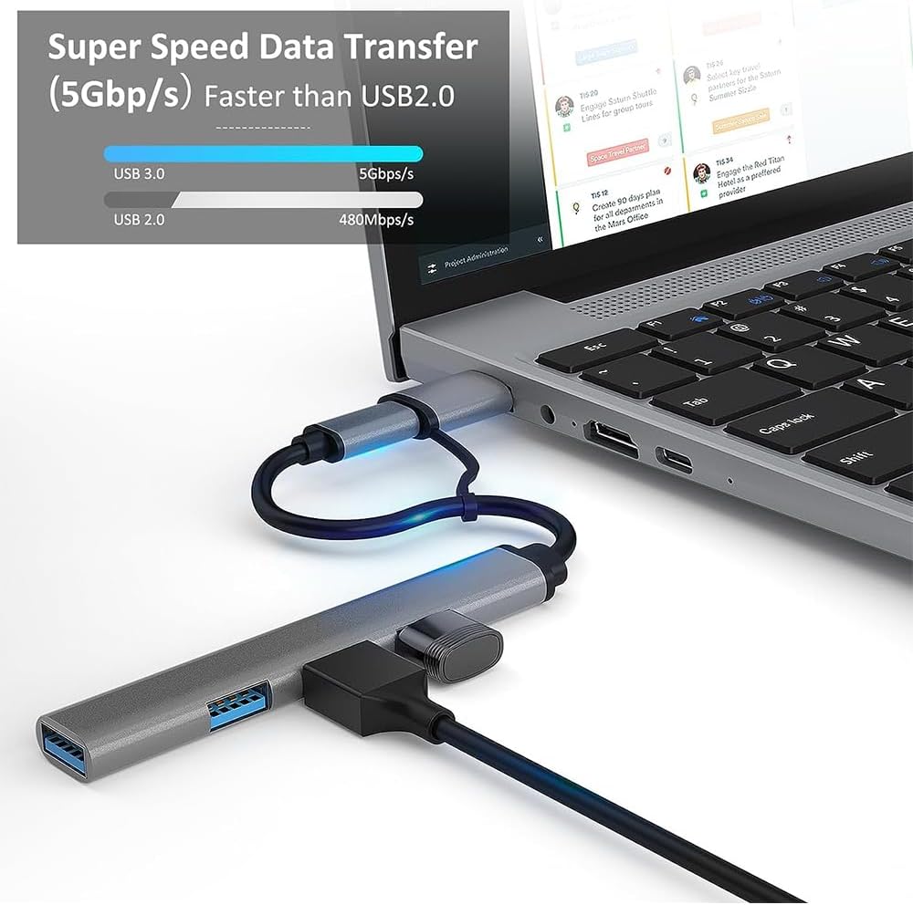 USB Hub 3.0 4 ports with USB & Type C Connector