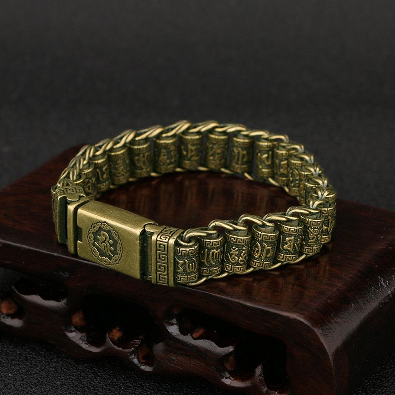 Simple and generous bronze men's bracelet retro style