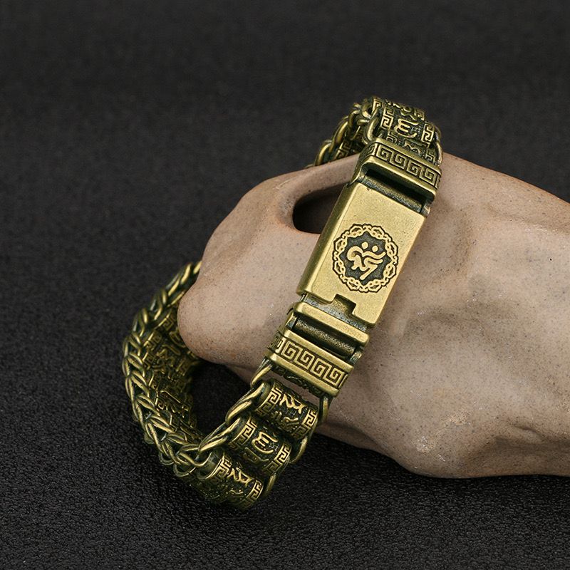 Simple and generous bronze men's bracelet retro style