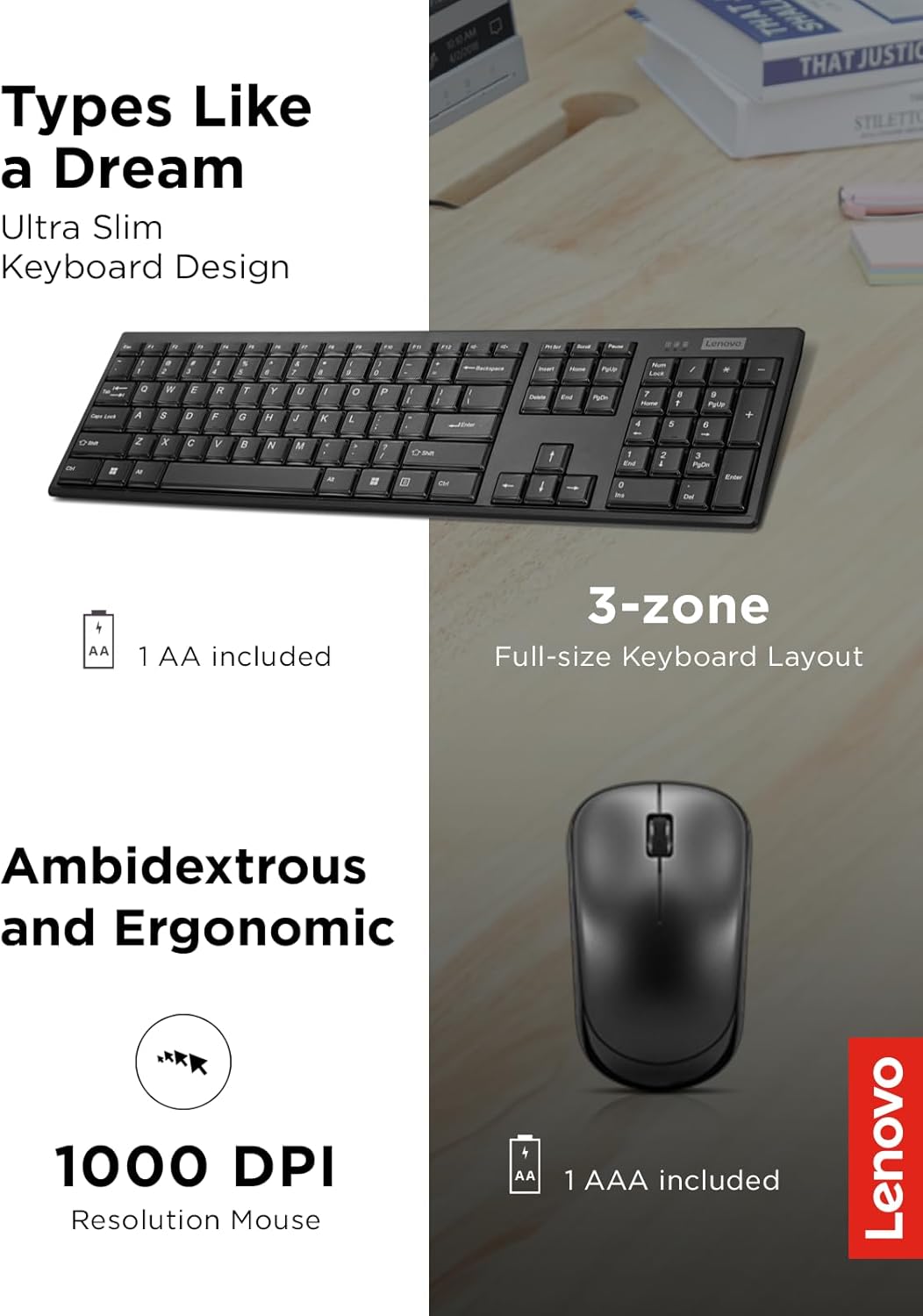 LENOVO	WIRELESS COMBO KEYBOARD & MOUSE US+ARABIC