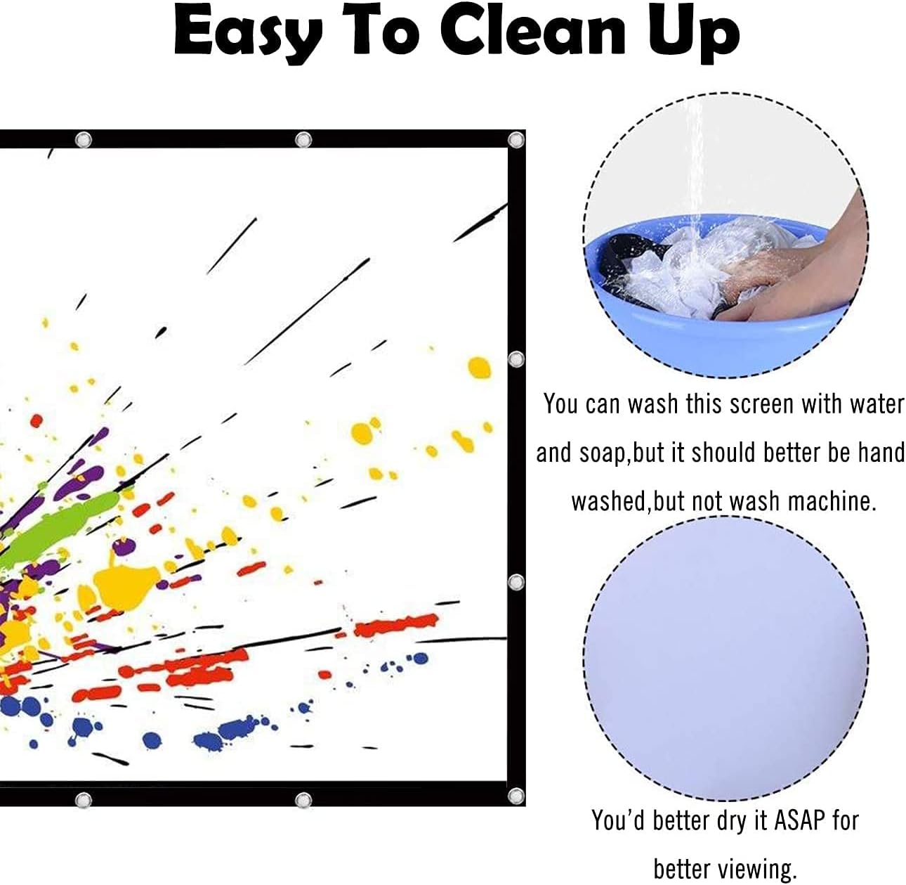 Projector White Screen 100 inch