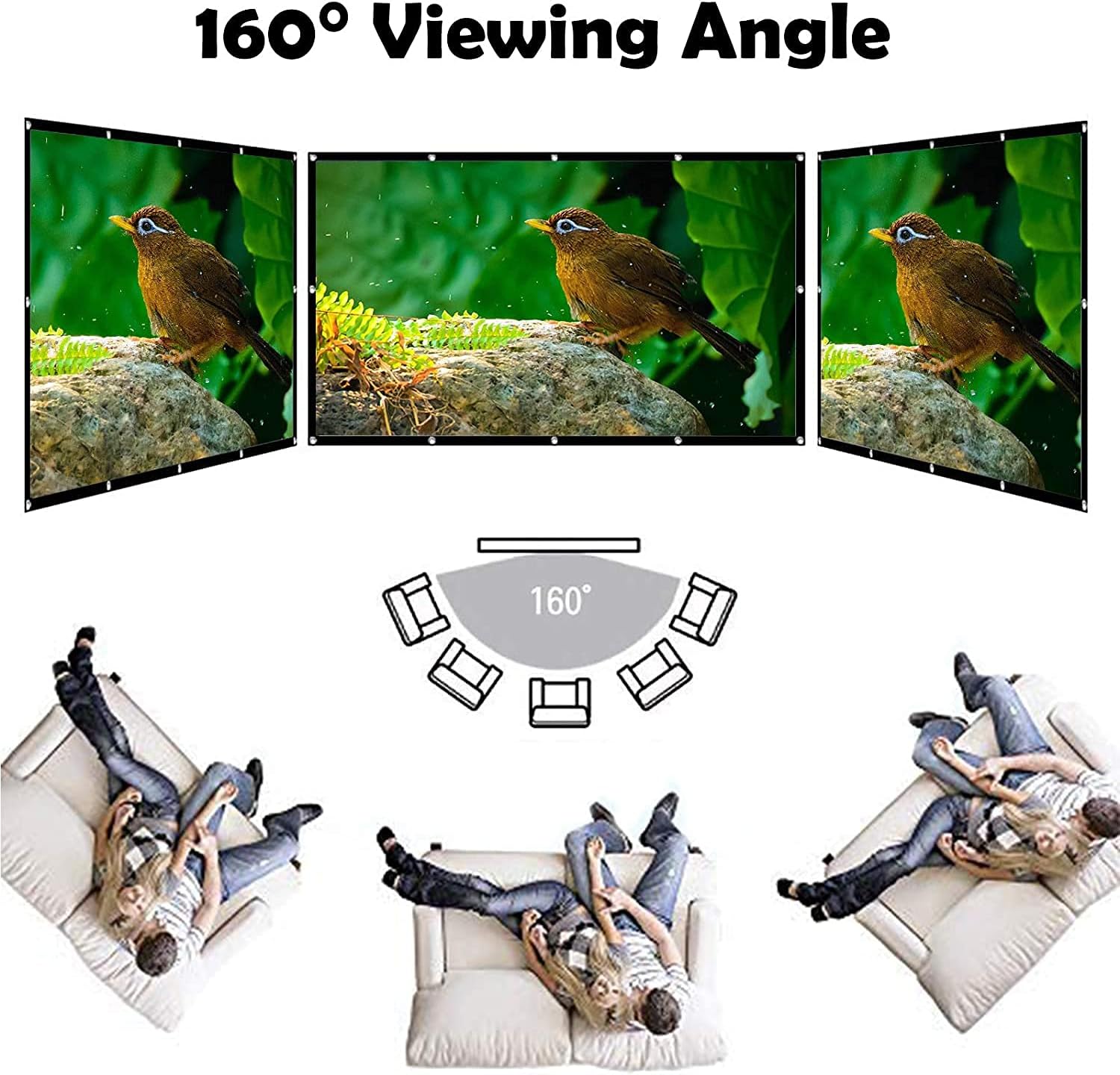 Projector White Screen 100 inch