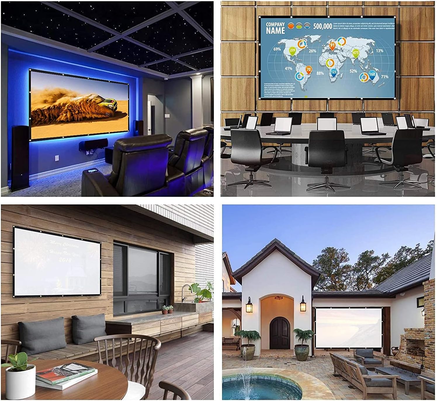 Projector White Screen 100 inch