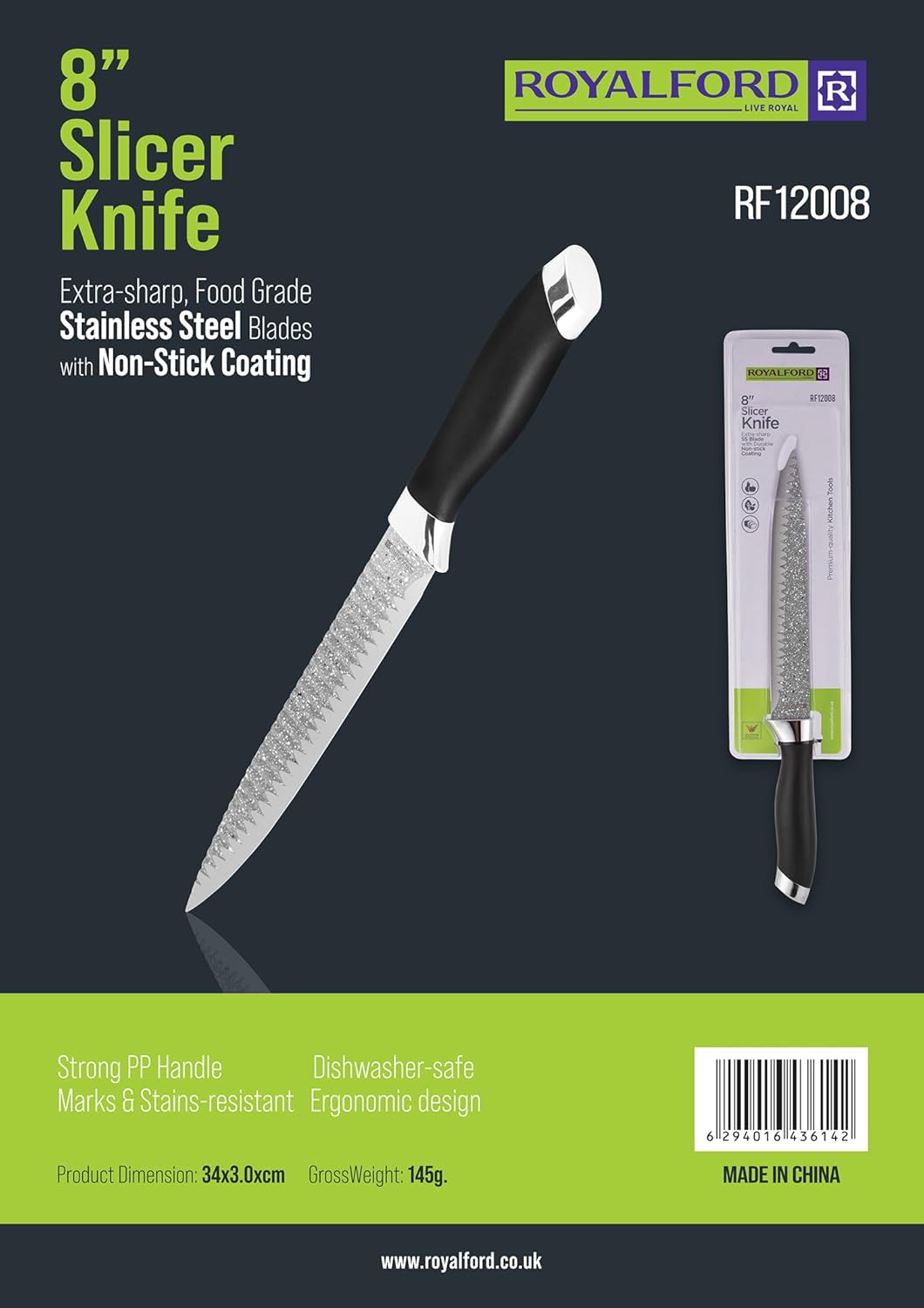 Royalford 8 Slicer Knife RF12008 Stainless Steel image 1