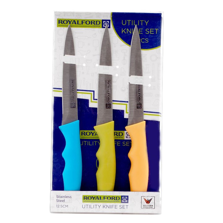 سكين رويال فورد متعدد الاستخدامات بشفرة من الفولاذ المقاوم للصدأ (3 قطع)