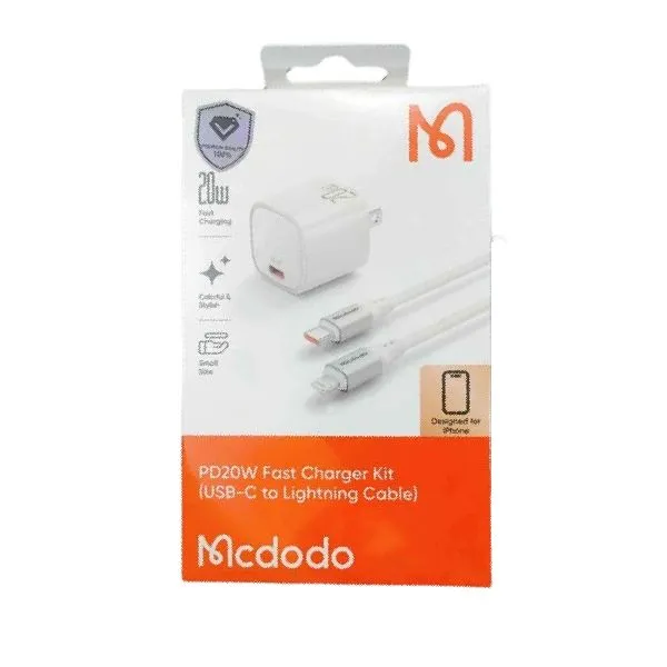 Mcdodo Pd20W Fast Charger Kit Usb-C To Lightening Ch-472 White