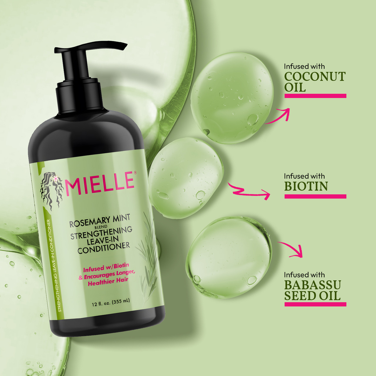 Mielle, Strengthening Conditioner, Rosemary Mint Blend  (355 ml)