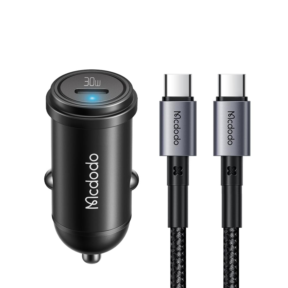 McDodo 30W PD Fast Charge Car Charger Set with USB-C to USB-C Cable 1.2m