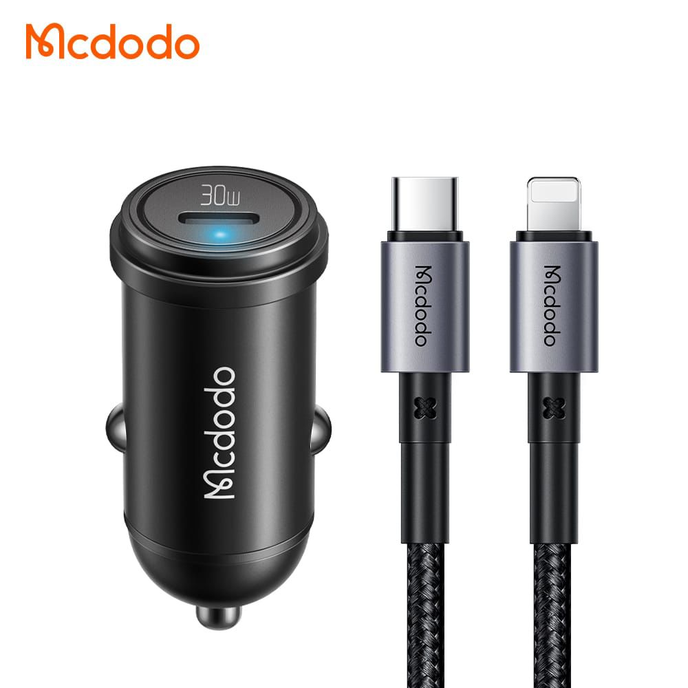 Mcdodo 30w Fast Car Charger + 36w USB-C to Apple iPhone Lightning Cable