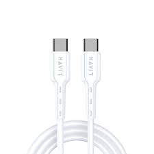 Havit CB6235 USB C to C 60W Fast Charging Cable, White 1m