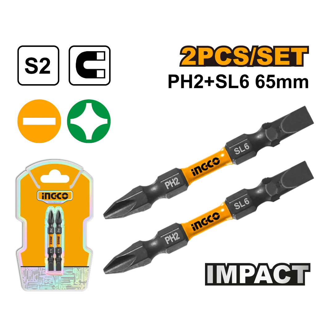 Impact screwdriver bits 65mm,2pcs/s et