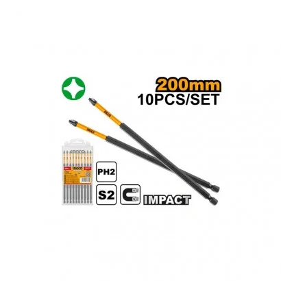 Impact screwdriver bits 200mm 10pcs/set